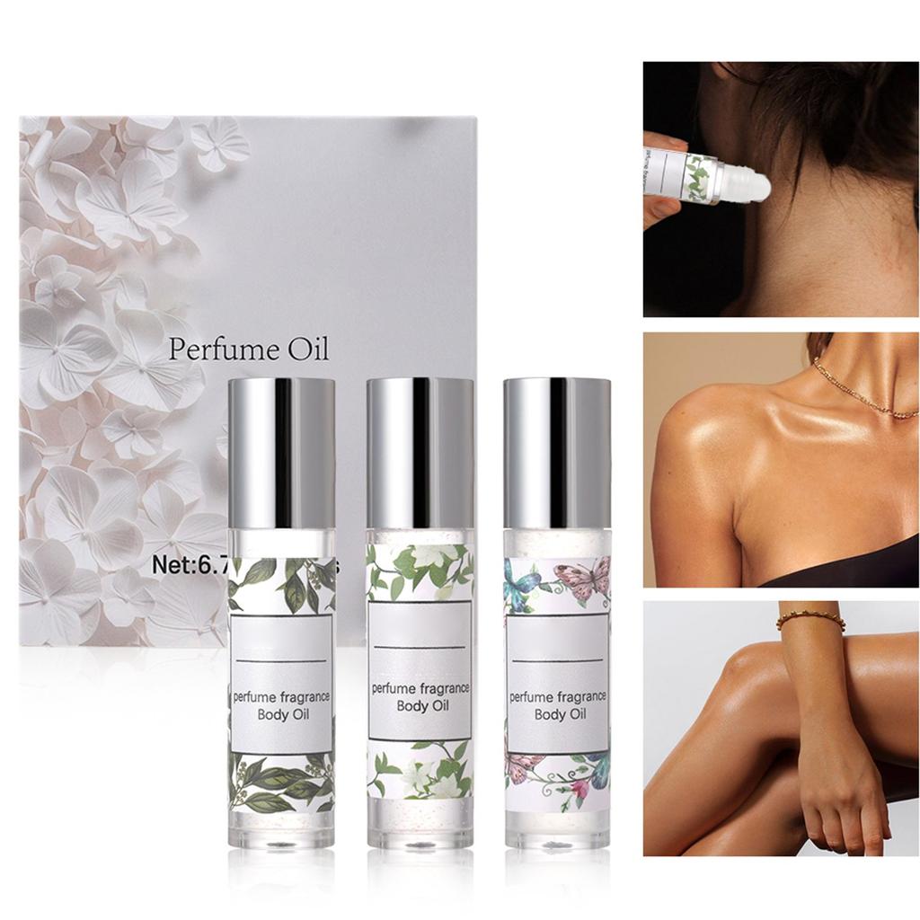 Body Long Lasting Floral Ball Perfume Oil Natural Fine Flash 3 Pack Perfume Oil Eau Toilette 6.7ml
