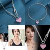 Luxurious Heart-shaped Necklace For Women Stylish Titanium Steel With Gemstone Inlay