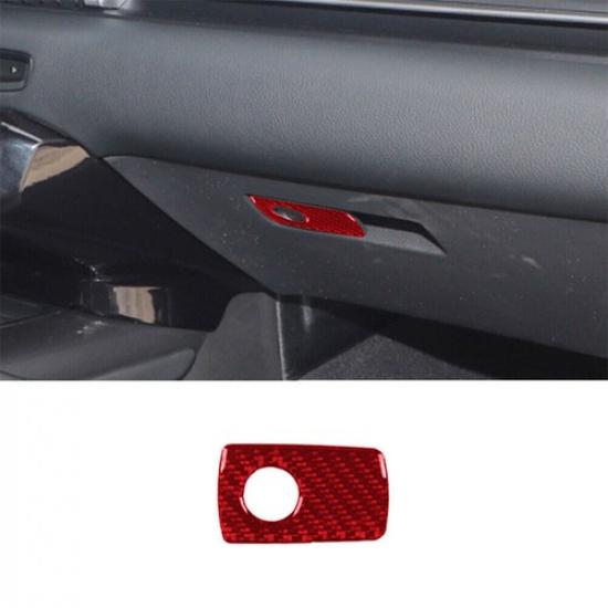 Red Carbon Fiber Interior Glove Box Handle Cover Trim For Toyota Supra A90