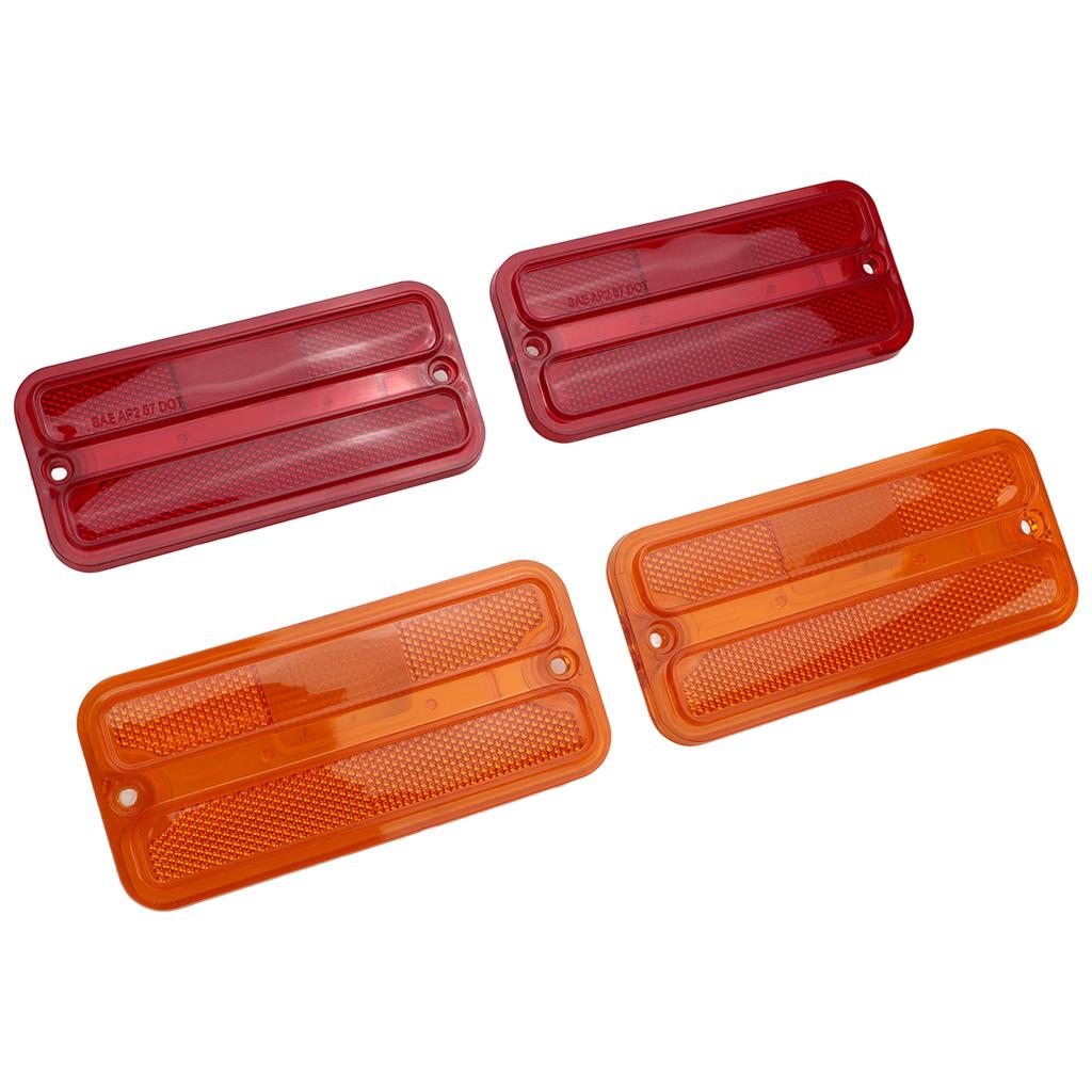Front Rear Side Marker Light Set 0849?520 Indicator Lamp Set Replacement for Chevy G?Series Van