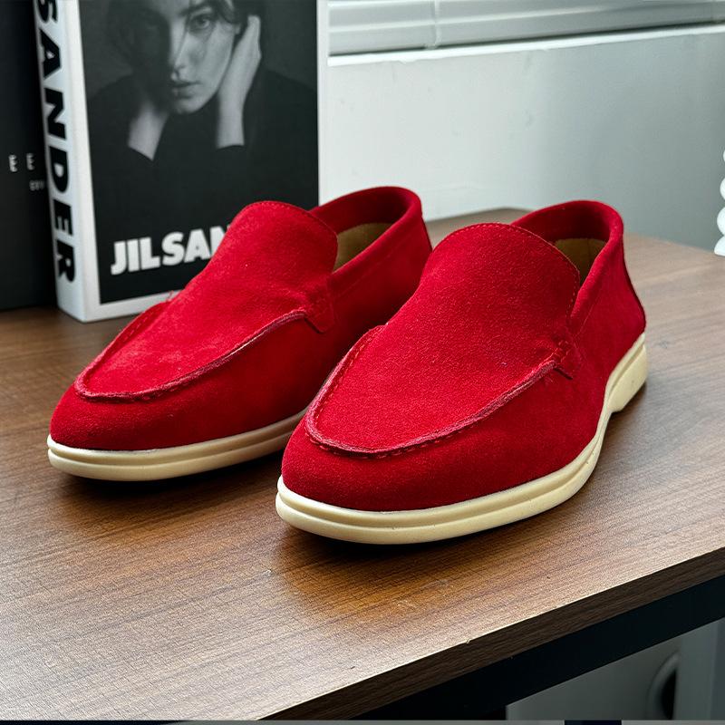 Ленивые удобные лоферы на мягкой подошве, мужская одинарная обувь на плоской подошве для通勤, кожаные туфли Doudou 8253-H