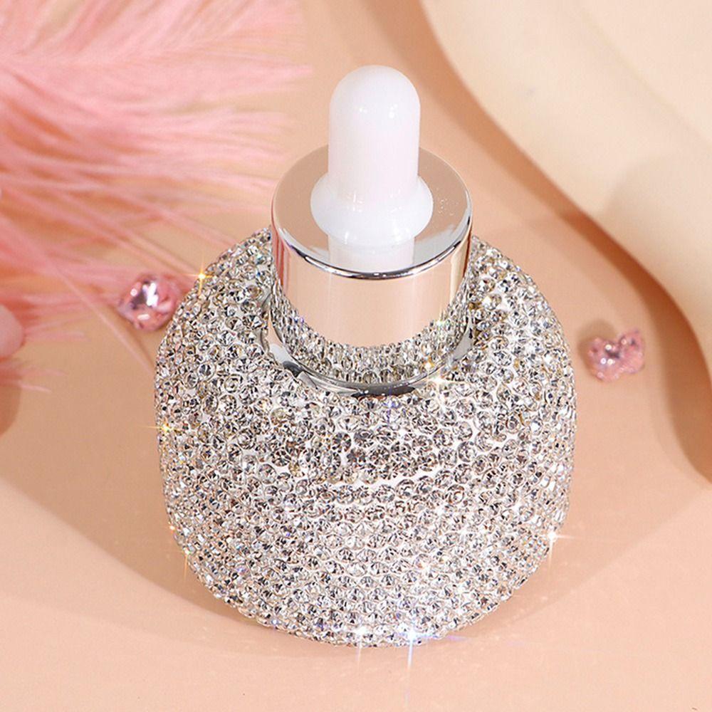 Leakproof Glass Dropper Bottles Rhinestone Inlaid Perfume Container Travel