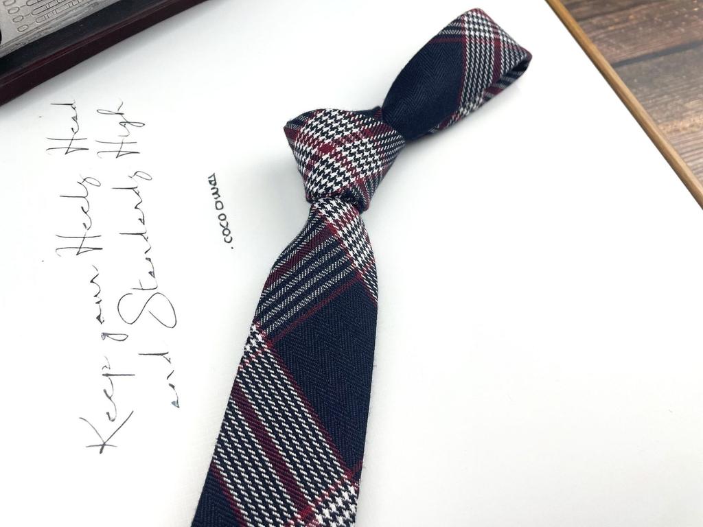 Men'S And Women'S Japanese Retro British 6Cm Narrow Tie Coffee Color Gray Blue Casual Grid, Get Married At Work