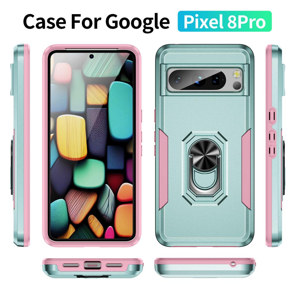 Чехол для Google Pixel 9 8Pro Pixel7 7Pro 7A Pixel6 6Pro 6A Противоударная броня 360 ° Автомобильный магнитный кольцевой держатель с мягкими краями Чехол для телефона