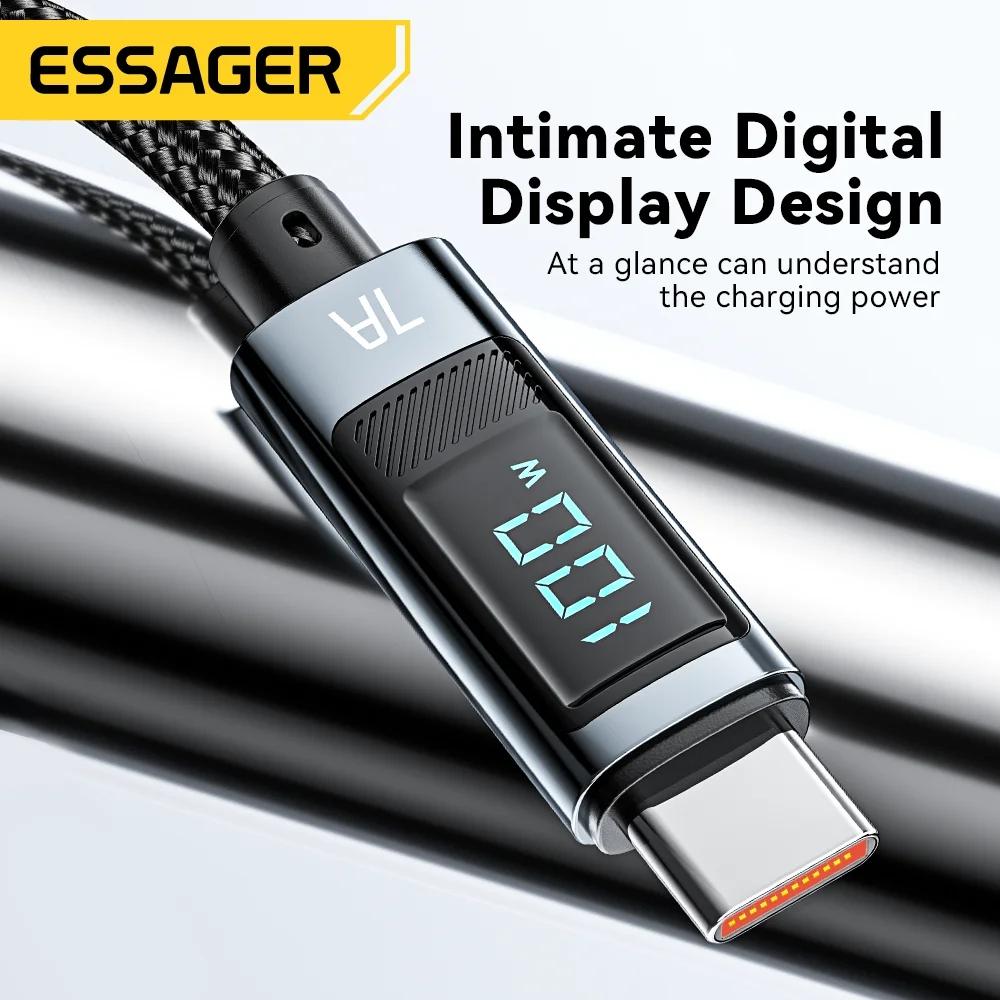Essager 100 Вт USB Type C кабель для быстрой зарядки для Macbook Pro Xiaomi Samsung Super Charge 7A USB C зарядное устройство кабель для передачи данных провод