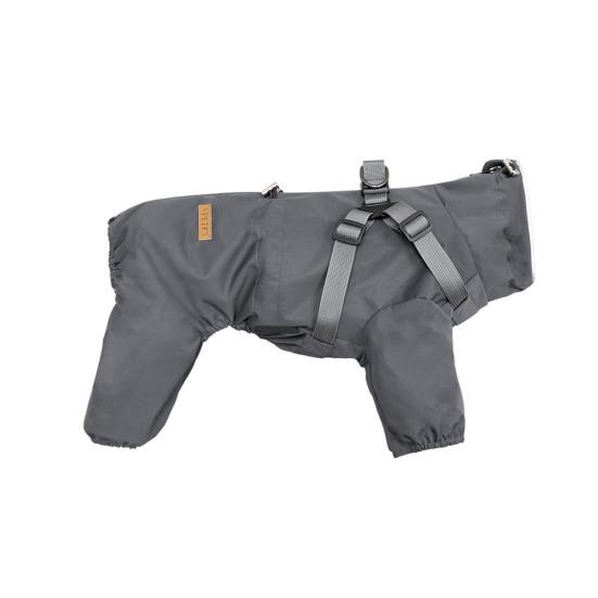 Dog Raincoat with Harness for Small Medium Dogs Adjustable Dog Rain Jacket Waterproof Puppy 4 Legs Raincoat with Reflective Strip