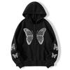 Autumn Streetwear Y2K Oversized Butterfly Gothic Graphic Print Zip Up Hoodies E-girl 90s Sweatshirts Coat Hoodies