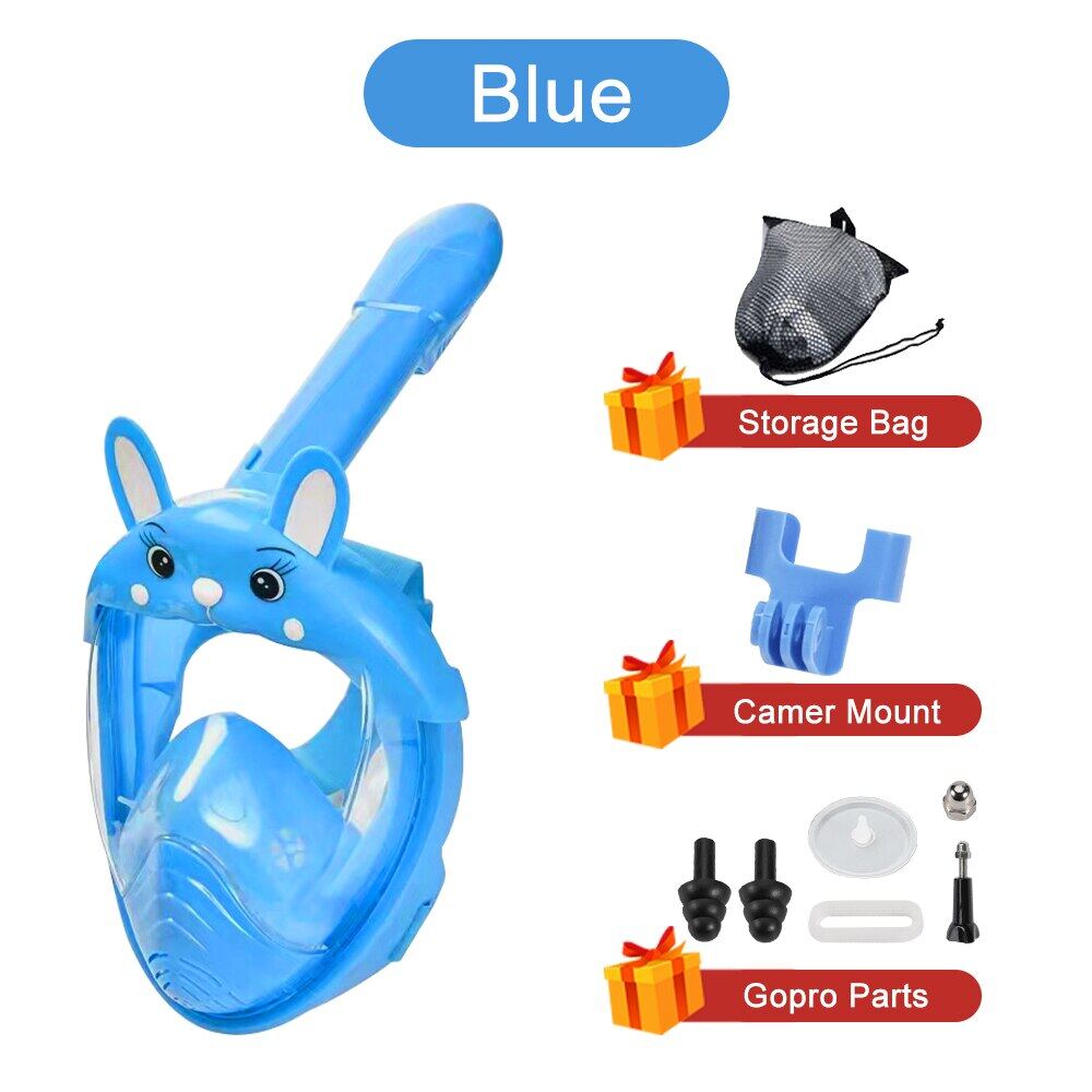 OLIKEI полнолицевые детские маски для подводного плавания мультяшная маска для плавания и дайвинга для детей противотуманные герметичные подводные очки безопасное дыхание