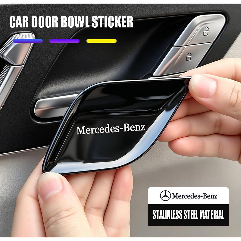 4Pcs Car Door Bowl Decorative Sticker Auto Interior Sticker Accessories For Mercedes Benz W205 C300 W203 W206 W108 W124 W126 W14 QQ75
