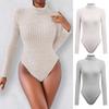 Women's Long Sleeve High Neck Bodysuit Fall Slim Fit Ribbed Knit Sweater Tops Sexy Bodycon Stretchy Basic Bodysuit