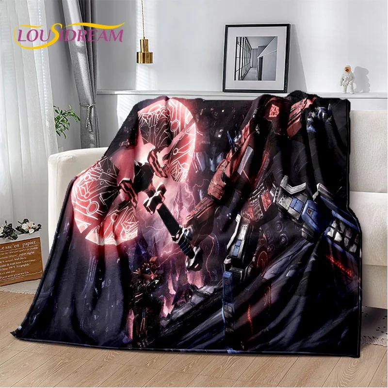 HD Cartoon T-Transformers Autobots 3D Soft Blankets,Keep Warm Throw Blanket for Picnic Beds Sofa Home Bedroom Gifts Kids Hiking