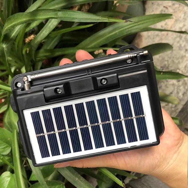 Portable Emergency Radio Solar FM AM SW1-6 Radio Receiver Bluetooth Speaker with Flashlight TF Card USB Drive MP3 Music Player