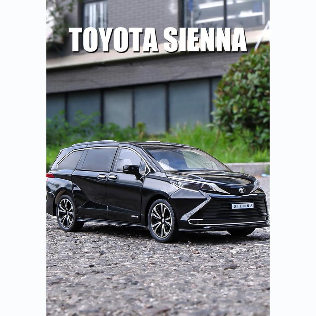 1:24 масштаба Toyota Sienna MPV, модель автомобиля из сплава, литье под давлением, металлическая игрушка, модель коммерческого автомобиля, имитация звука, свет, коллекция, детские подарки