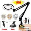 5X Magnifying Glass Desk Lamp Professional Flexible Magnifier LED Light with USB 3 Colors Magnifier Lamp for Reading Rework Soldering Magnifier