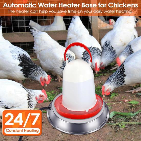Основание для нагрева воды, удобная поилка для курицы из нержавеющей стали, нагреватель с вилкой европейского стандарта, нагреватель для питья для птицы на зиму
