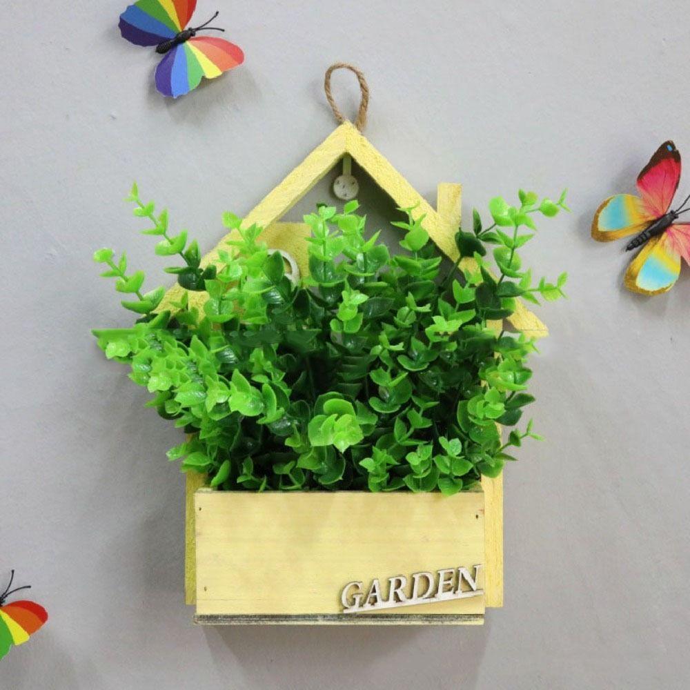 Wooden Pendants Wall Hanging Flower Basket Wall Mounted Artificial Flower Display Stands  Outdoor