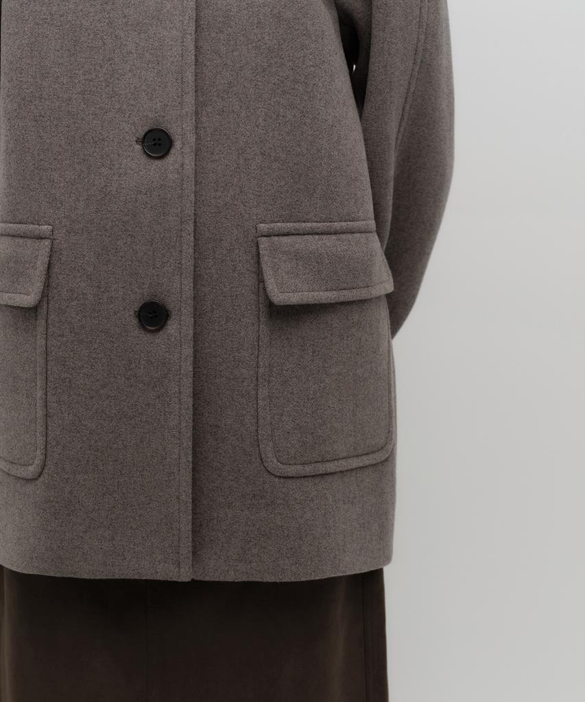 MUSINSA STANDARD WOMAN Women'S Cashmere Blend Half Balmacaan Coat [Taupe]