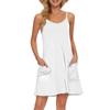 Women's Summer Casual Straps Sundress With Pockets Short Beach Vacation Tank Dresses
