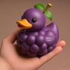 Fruit Duck Figurine Peach Pineapple Grape Strawberry Banana Resin Statue