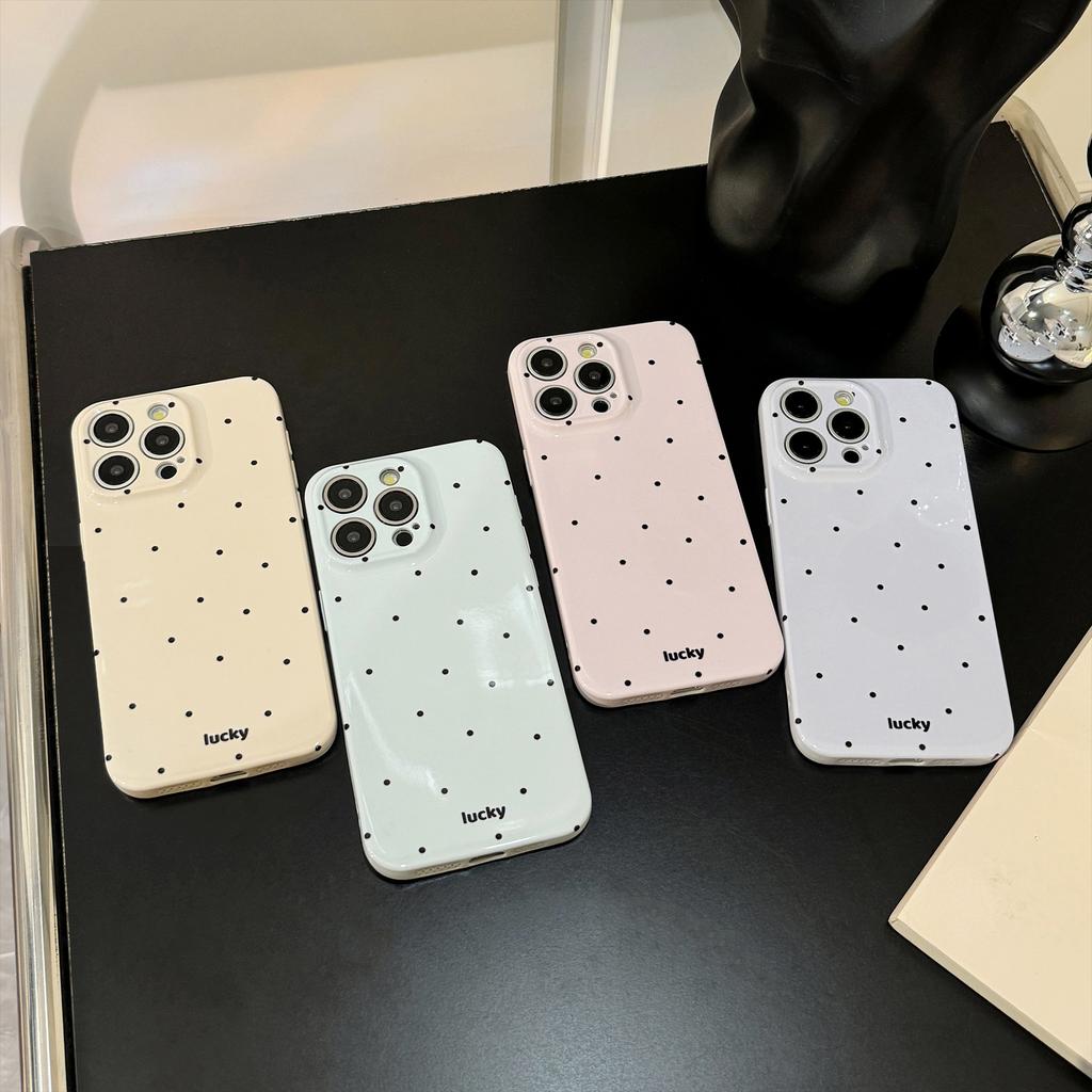 Simple Polka Dot Suitable for Iphone15pro Max Phone Case Apple 14 Film Soft 13 All Inclusive 16 Personalized