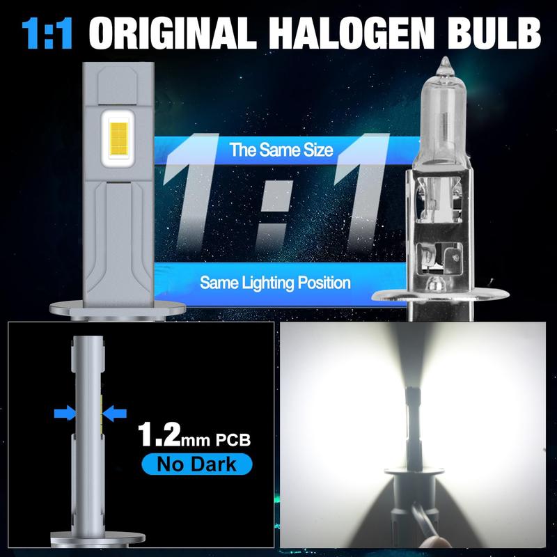 XSTORM H1 H3 LED Headlight Bulb Mini 60W 20000LM 6500K CSP for Car Headlamp High Beam Light Auto Diode Fog Lamps 12V Automobile