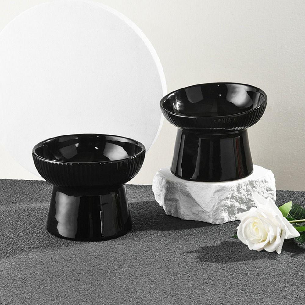 Керамическая миска для кошек с наклонным/плоским ободком, многоцелевая миска для кормления собак, устойчивая к опрокидыванию, креативная поилка для домашних животных, для котят и щенков