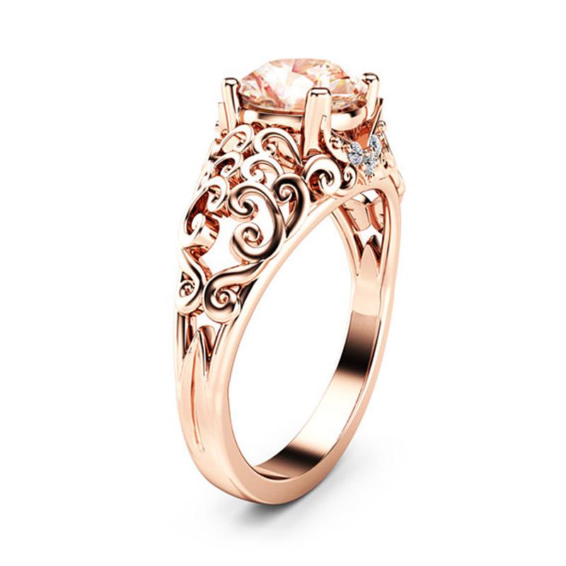 Women'S Ring With Diamonds And Rose Gold Jewelry