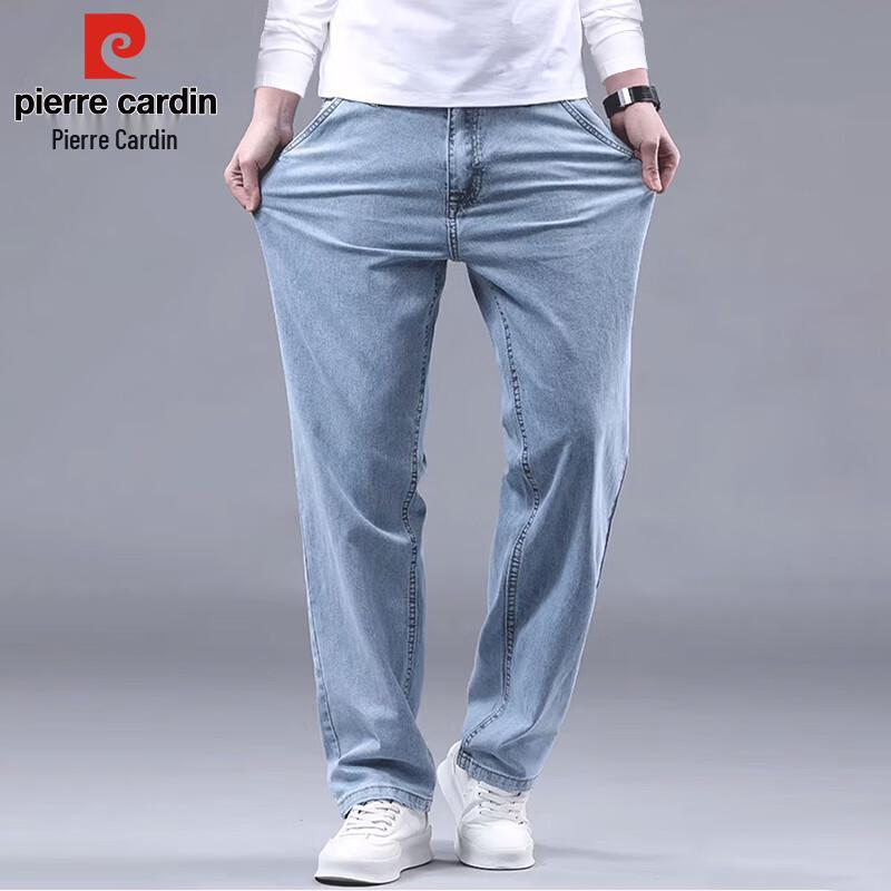 Pierre Cardin Мужские свободные прямые повседневные джинсы