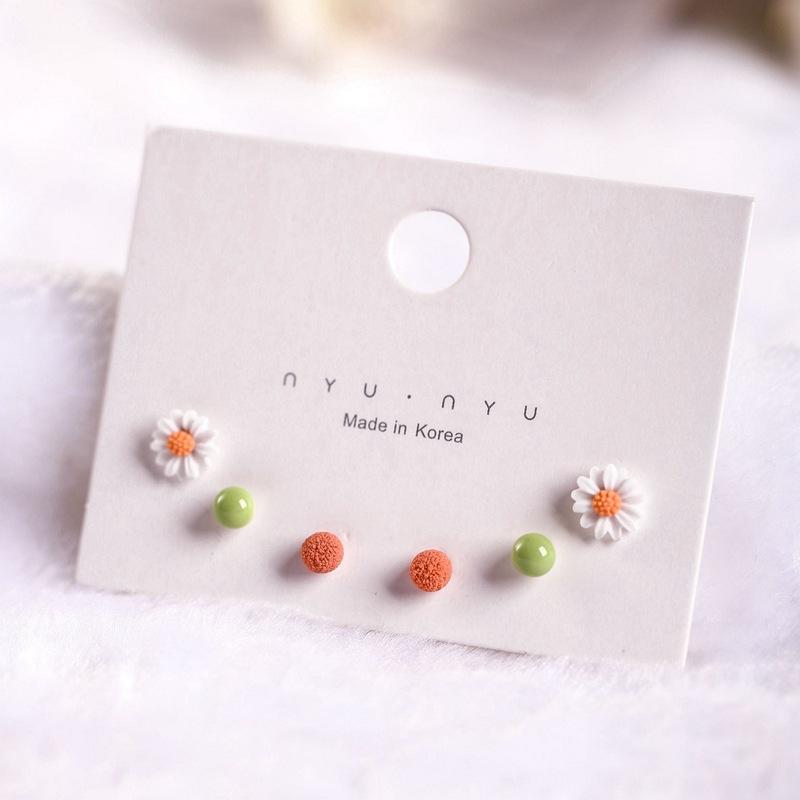 New ceramic jewelry, cute and fresh earrings, ear piercing care, no need to remove earrings when sleeping, gift for female students, steel pins