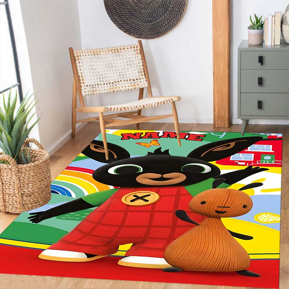 Bunny Customize your name rug, office chair cushion, home bedroom living room gift.