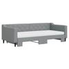 VidaXL Daybed with Trundle and Mattress Light Grey 90x200 Cm Fabric 3197444