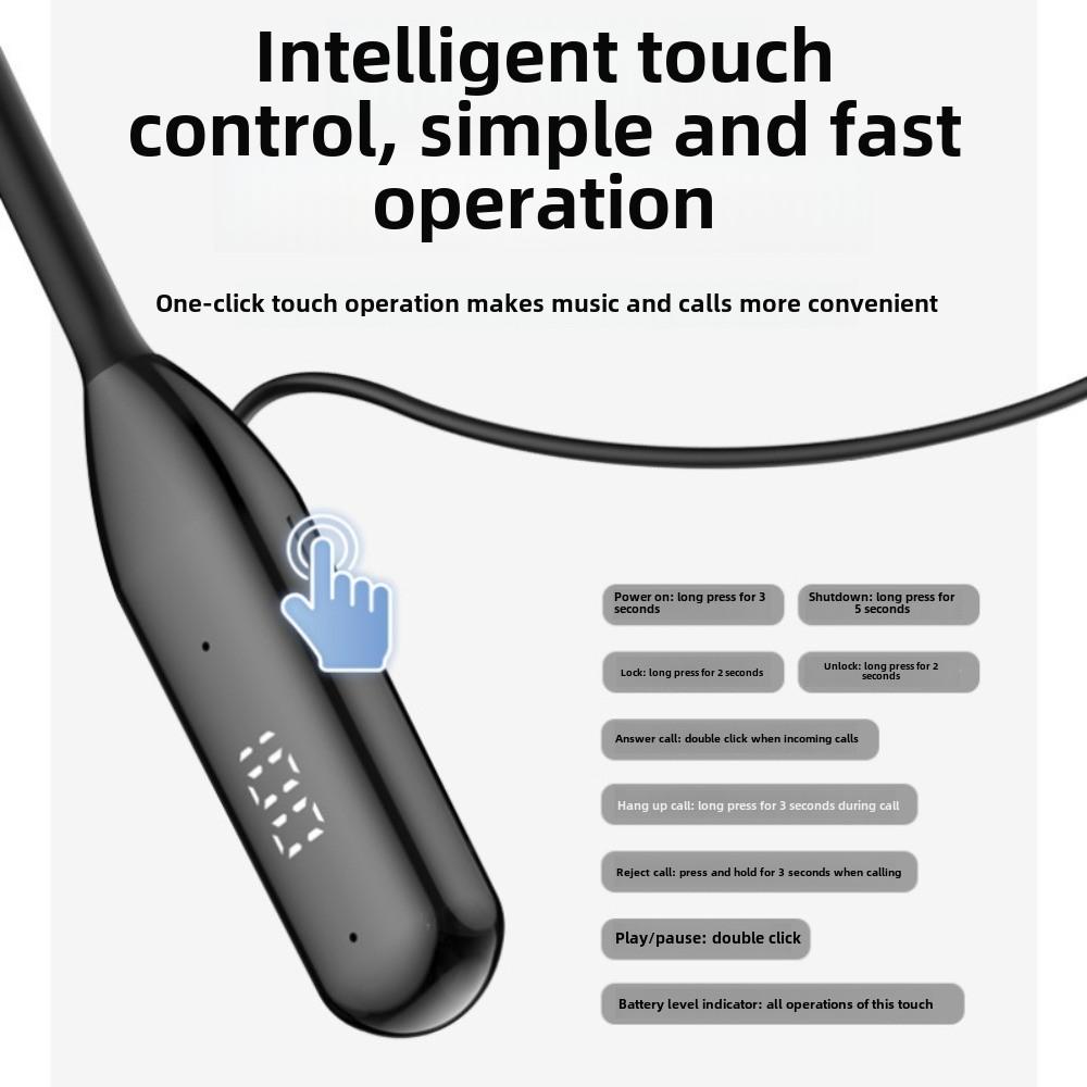 Bluetooth-гарнитура для шеи с подвесом и движением шеи 5.3 Беспроводная ультрадолгая жизнь Большая мощность ENC Шумоподавление