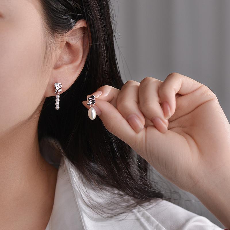 Серьги с жемчугом Легкие роскошные серьги высокого класса Темпераментные серьги Нестандартные серьги Новый тренд