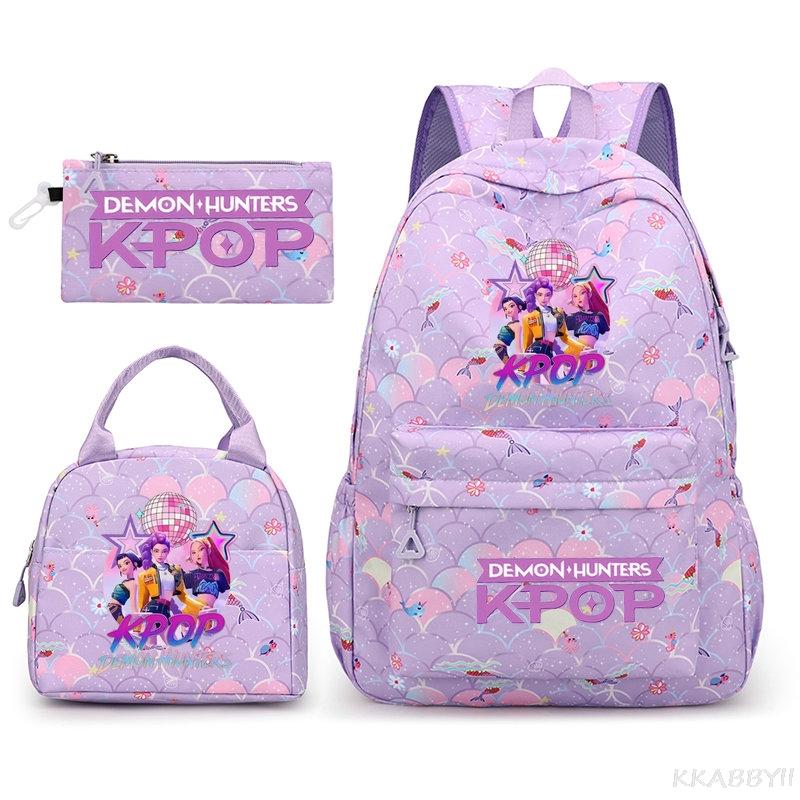 Fashion Backpacks 3pcs Rumi Mira Zoey HUNTR/ Boys School Bags For Women Girls Kawaii Capacity Mochilas