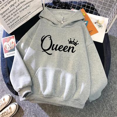 Queen Printing Женские толстовки Повседневные свитшоты Для улицы Спорт Бег Женская одежда Мода Осень Зима Уличная спортивная одежда