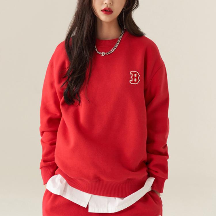 New MLB Base Logo Sweatshirt Unisex Red 3AMTB0716-43RDS