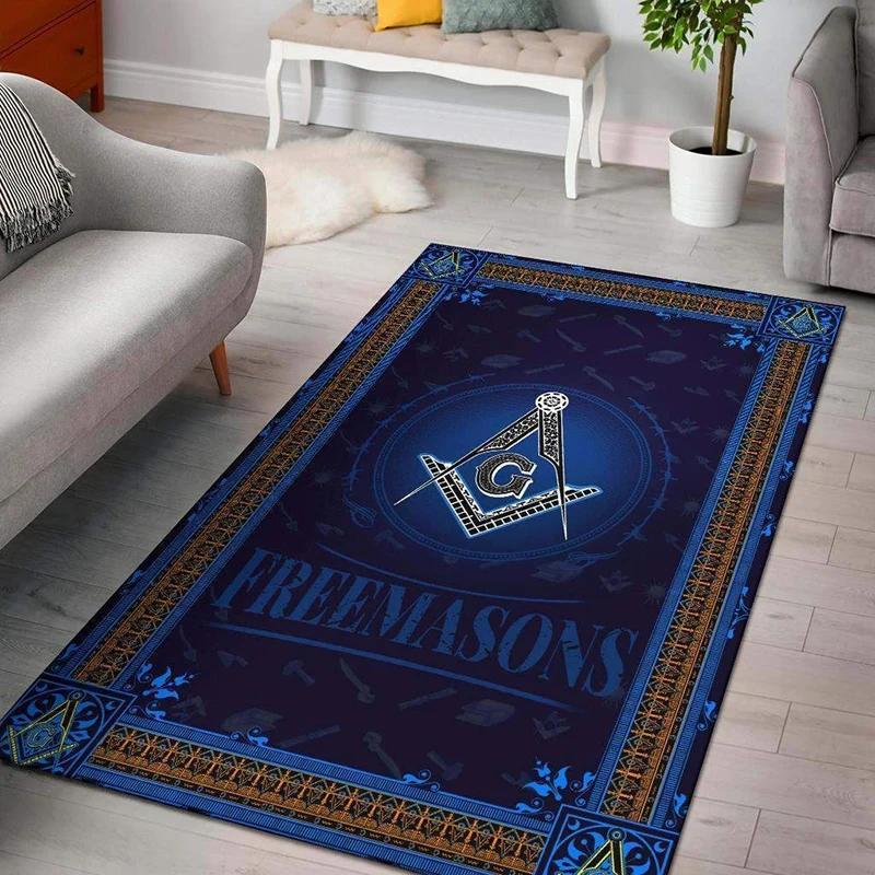 Freemasonry Carpet Masonic Rug Floor Mat Carpet Regtangle Living Room Carpet Bedroom Carpet Home Anti-Slip Carpet Door Mat