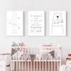 Cute Cartoon Minimalist Rabbit Bear Child Line Wall Canvas Posters Painting Prints For Living Kids Room Home Decoration Decor