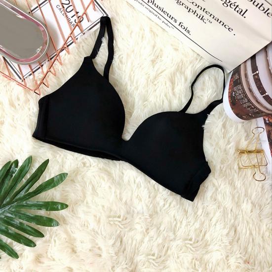 Student Girl Ultra-Thin Solid Color Push Up Bra Seamless Underwear Bralette