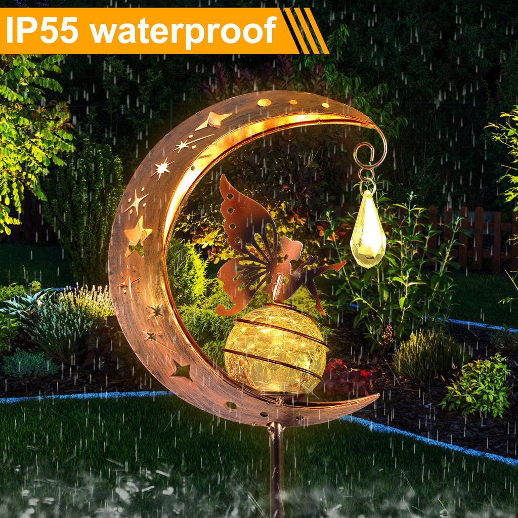 Лунная фея солнечный свет водонепроницаемый газонный светильник металлическая фея бабочка дворовый светильник уличный орнамент креативный декоративный для садовой дорожки