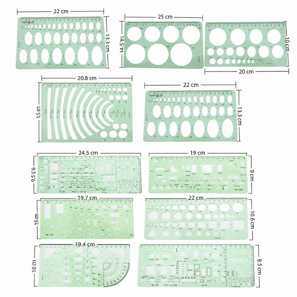 6 Sets Architecture Draft Template Rulers DIY Craft Template General Drawing Creation