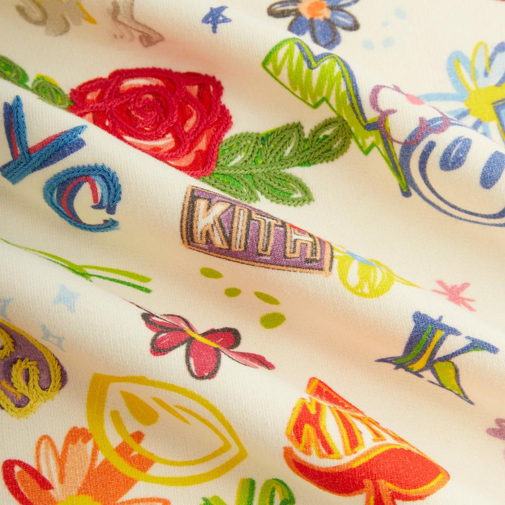 Kith Sketchbook Nelson Crewneck Sandrift Men Tops Cream KHM031981-104