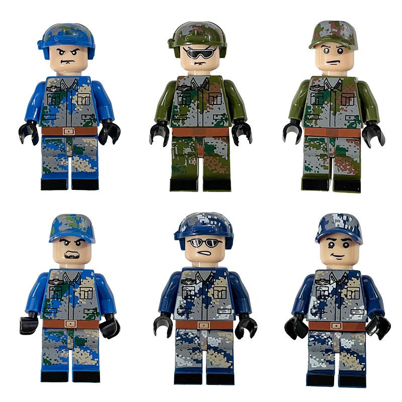 Море, Суша и Воздух Куклы из строительных блоков Китайские современные военные куклы Сборные Развивающие игрушки для мальчиков
