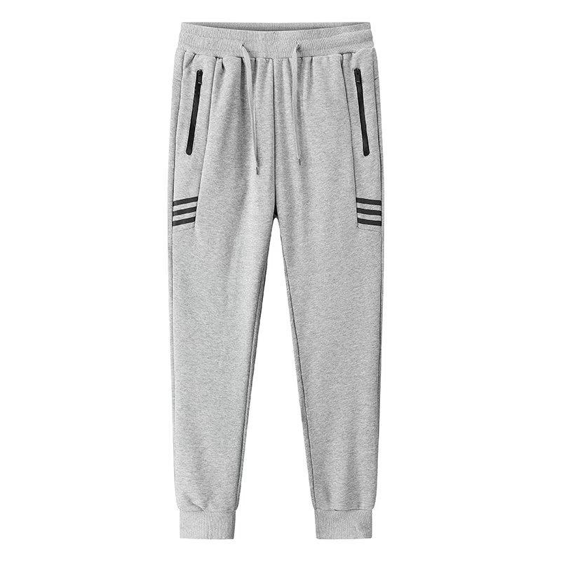 Мужские зимние спортивные брюки с бархатной подкладкой, свободный крой, прямые штанины, модные и большого размера