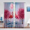 Красные фламинго вишневый цвет луна тюлевые шторы для гостиной Декор спальни шифоновая прозрачная вуаль занавеска кухонные оконные шторы