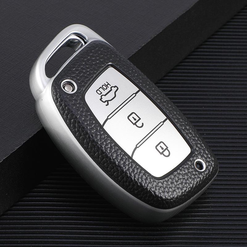 Leather-Textured Key Cases for Hyundai Mistra, Elantra, ix35, Tucson, ix25
