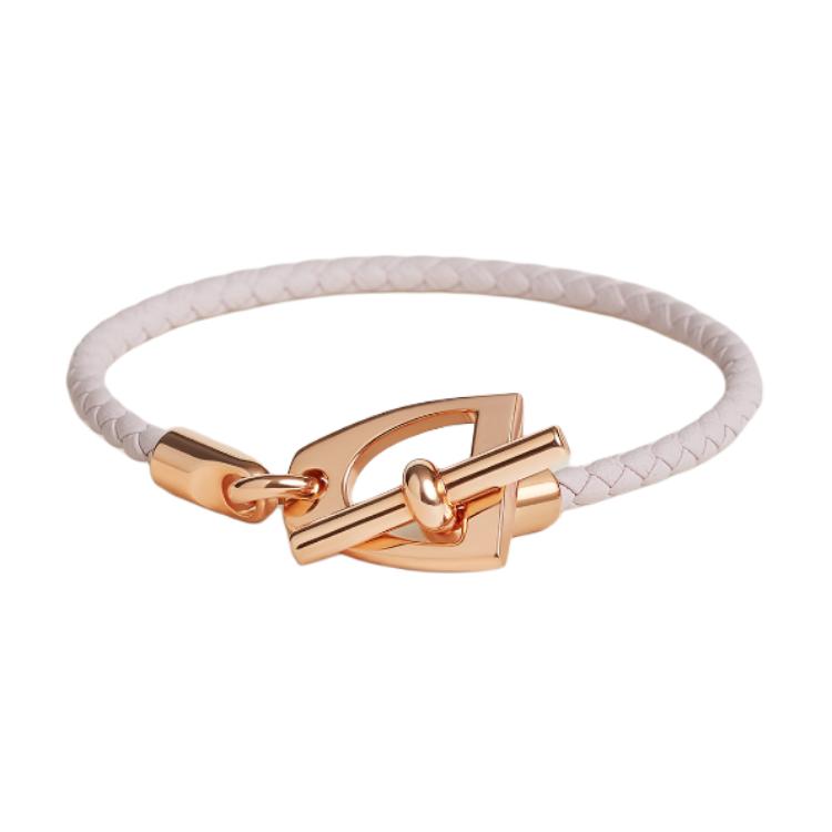 Hermes Etrier Woven Design Metal Bracelet Unisex Bracelet Light-Purple H100016FO09