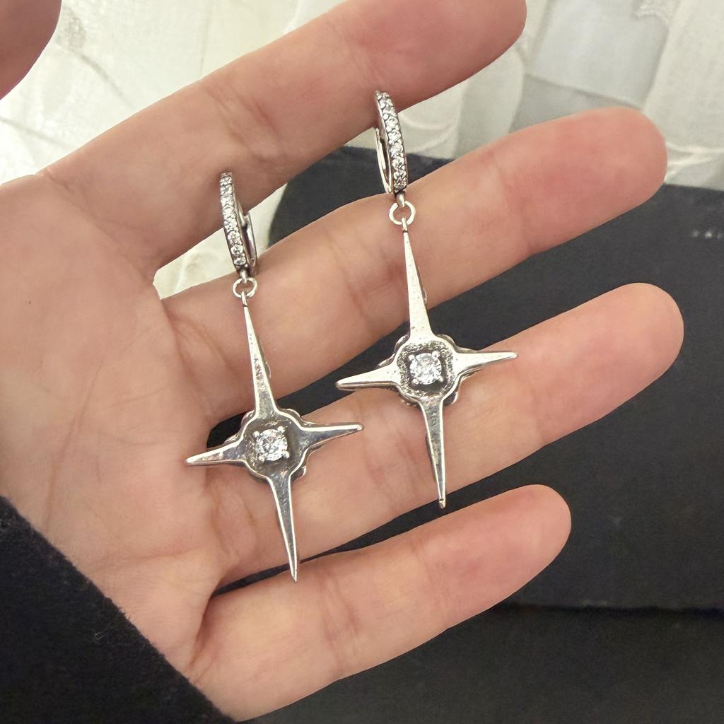 Xiaomi 925 Sterling Silver Vintage Earrings For Women Trendy Simple Firework Zircon Earring Jewelry Prevent Allergy Party Accessories