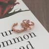 Rose Gold Light Luxury Flower Open Ring Pink Diamond Zircon Double G Temperament Exquisite Stacked Ring Woman