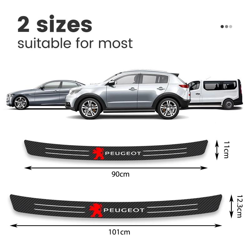 Stylish Carbon Fiber Car Trunk Rear Bumper Protection Sticker Anti-Scratch Auto Exterior Decal for Peugeot 308 306 205 4008 307